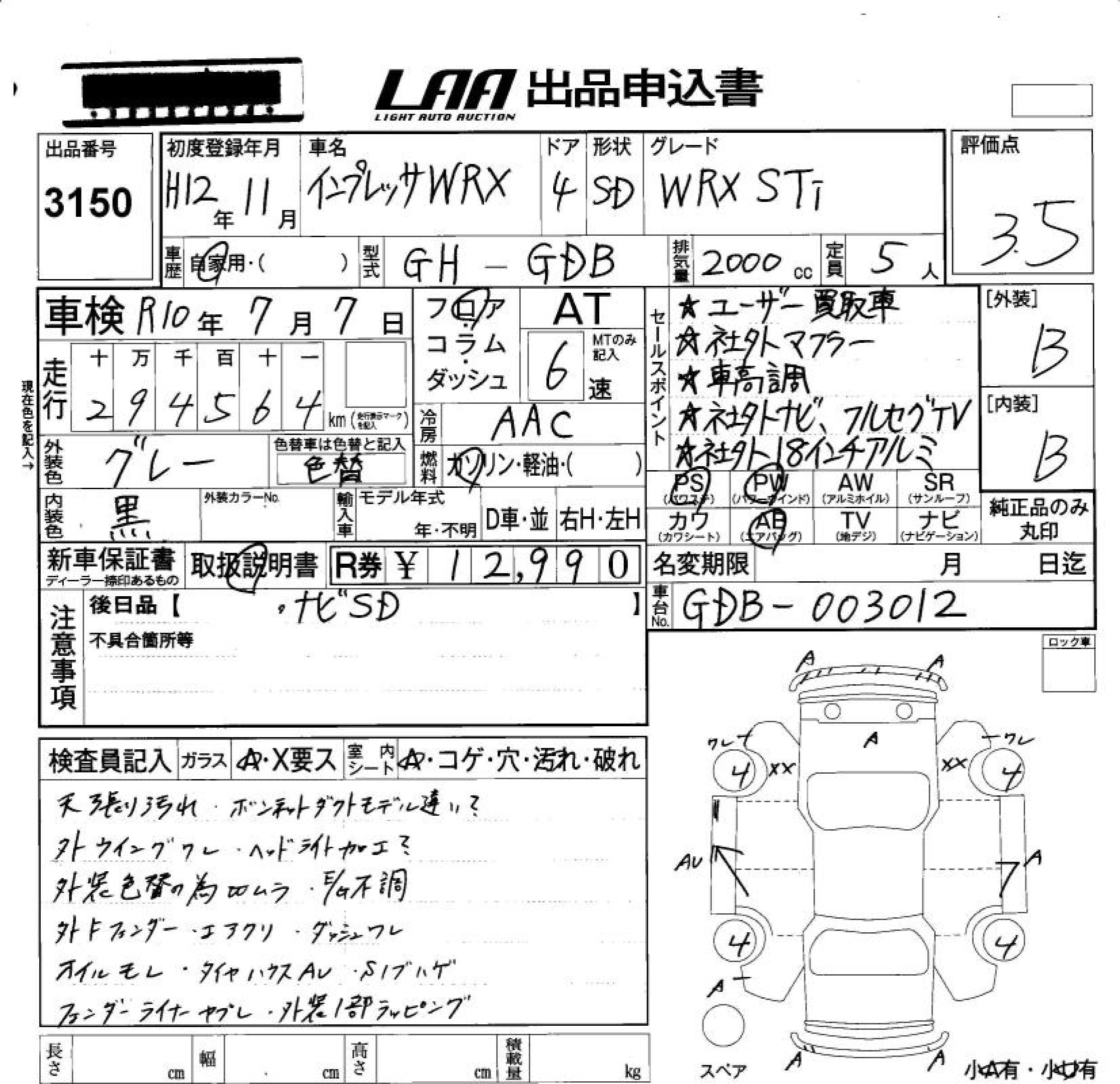 SUBARU IMPREZA WRX