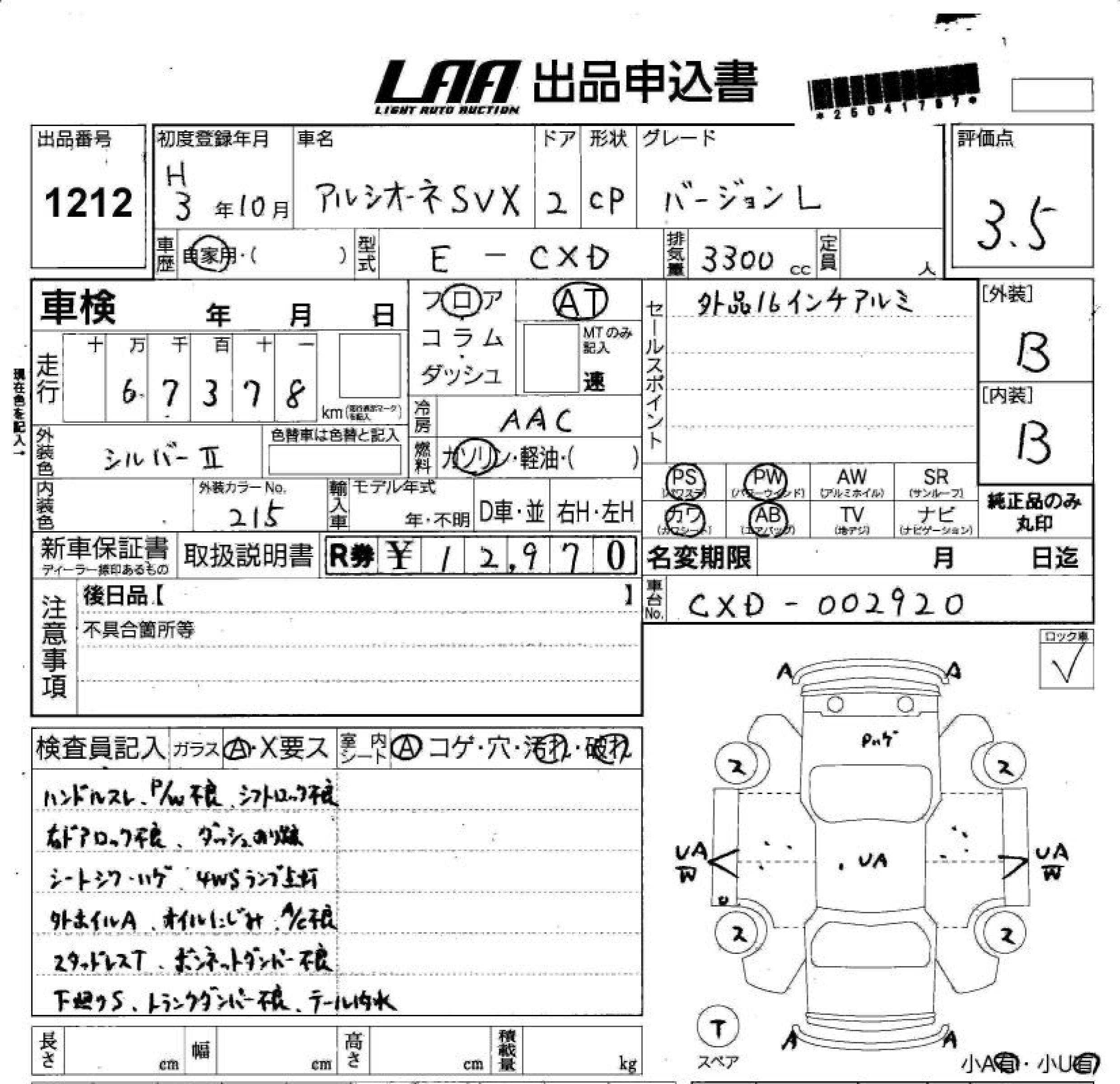 SUBARU ALCYONE SVX
