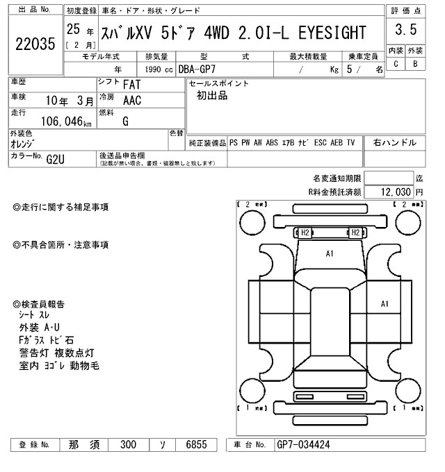 SUBARU SUBARU XV