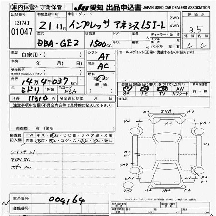 SUBARU IMPREZA ANESIS